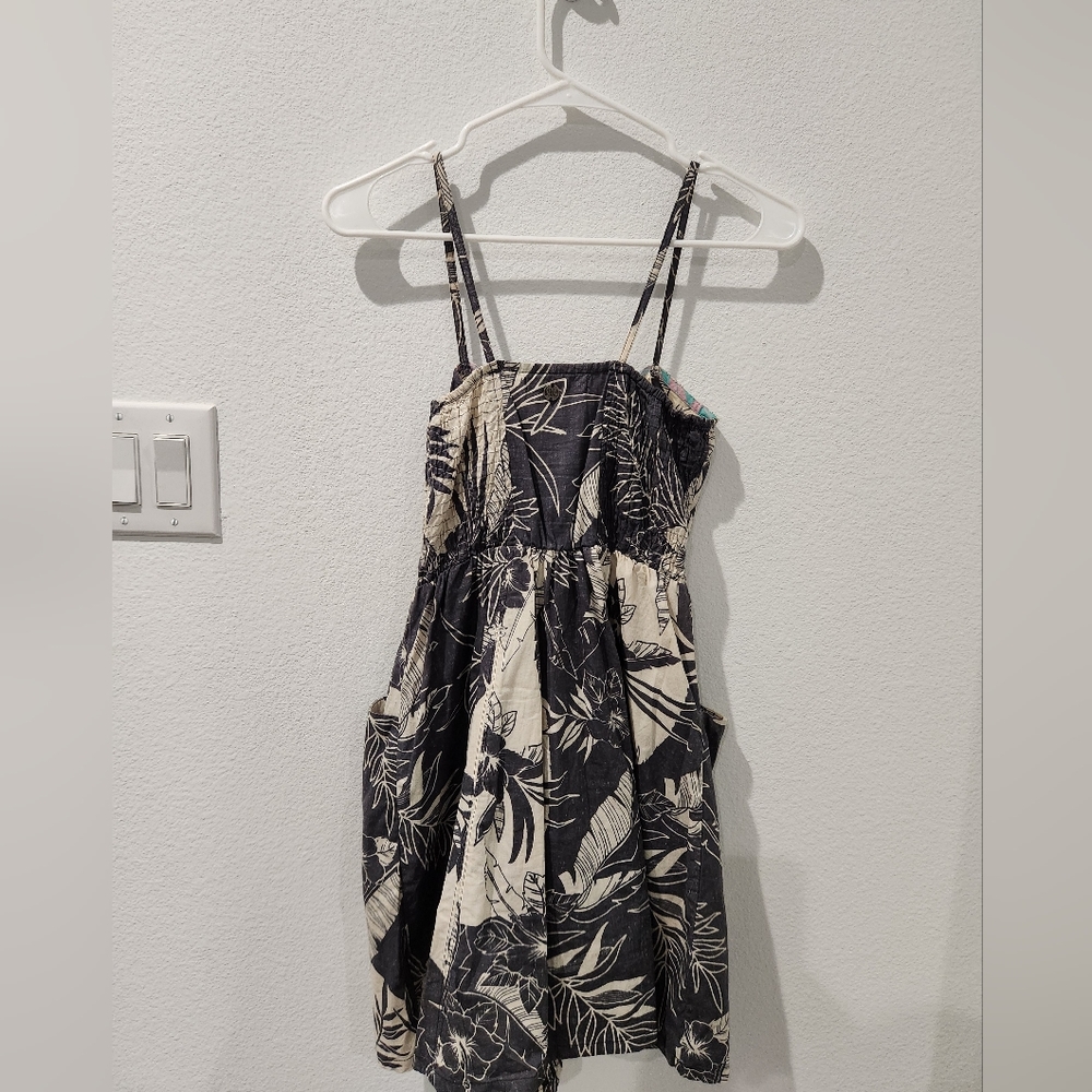 Billabong Black and Cream Floral Mini Dress